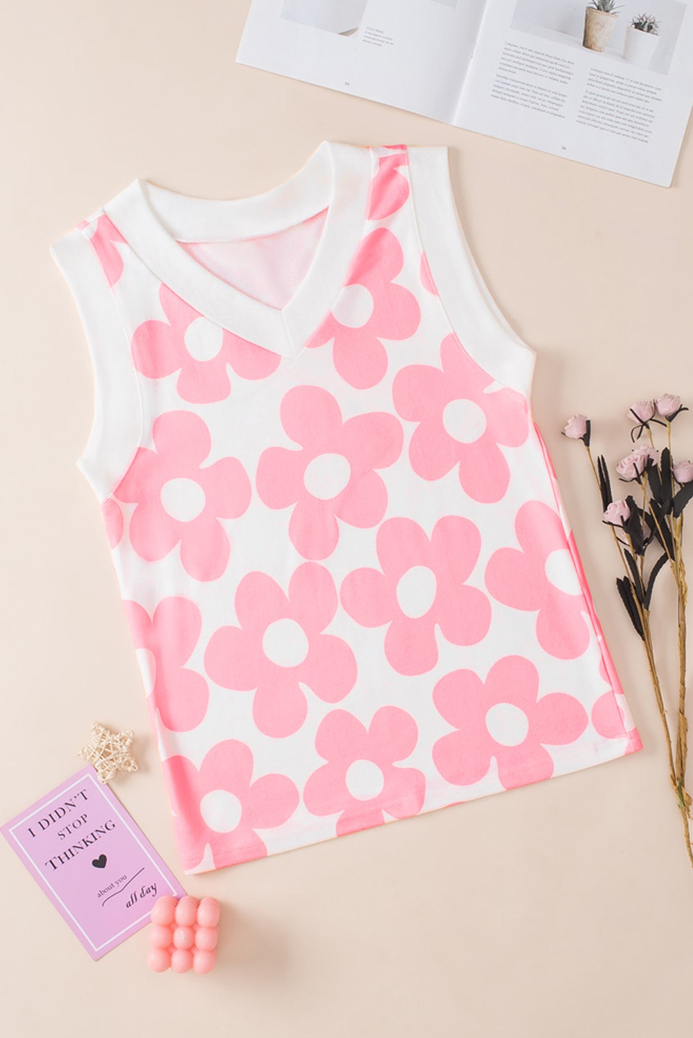 Pink Daisy Tank LT